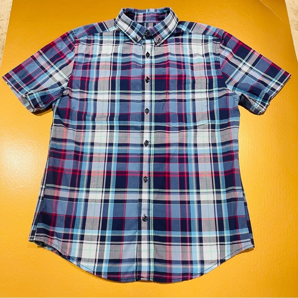 Goodfellow & Co Plaid Blue Button Down Shirt Small